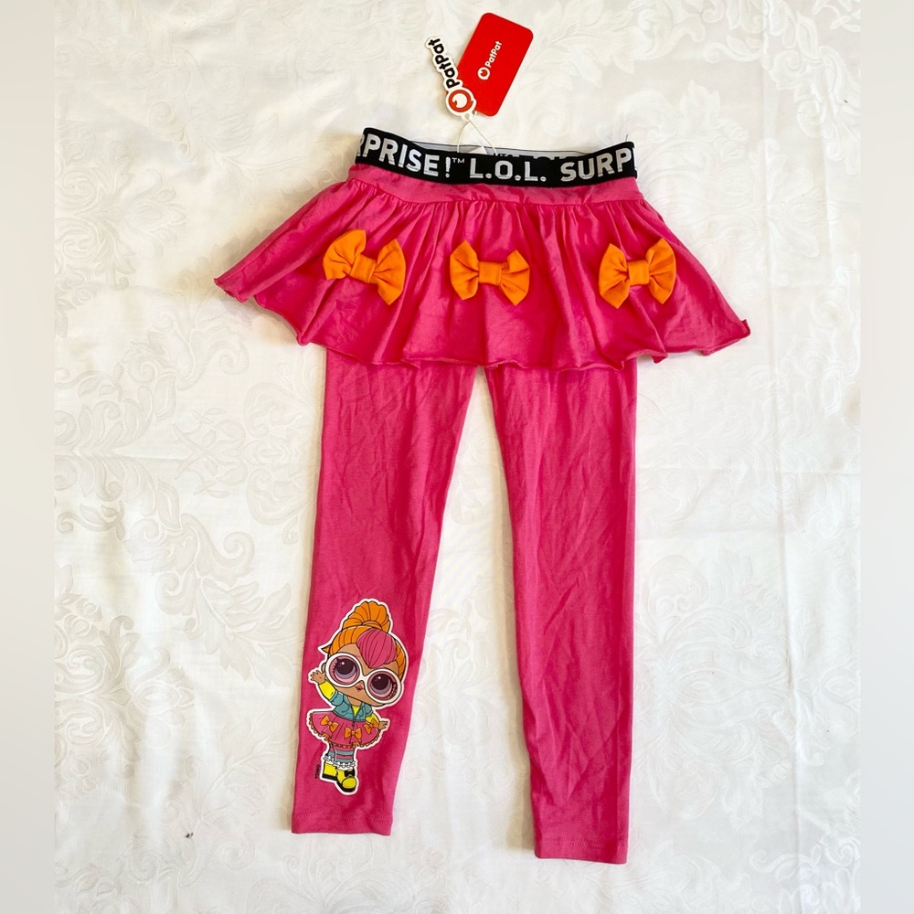 Patpat L.O.L. Surprise! Girls Skirt Leggings, Hot Pink, Size 4 is 4-5Y